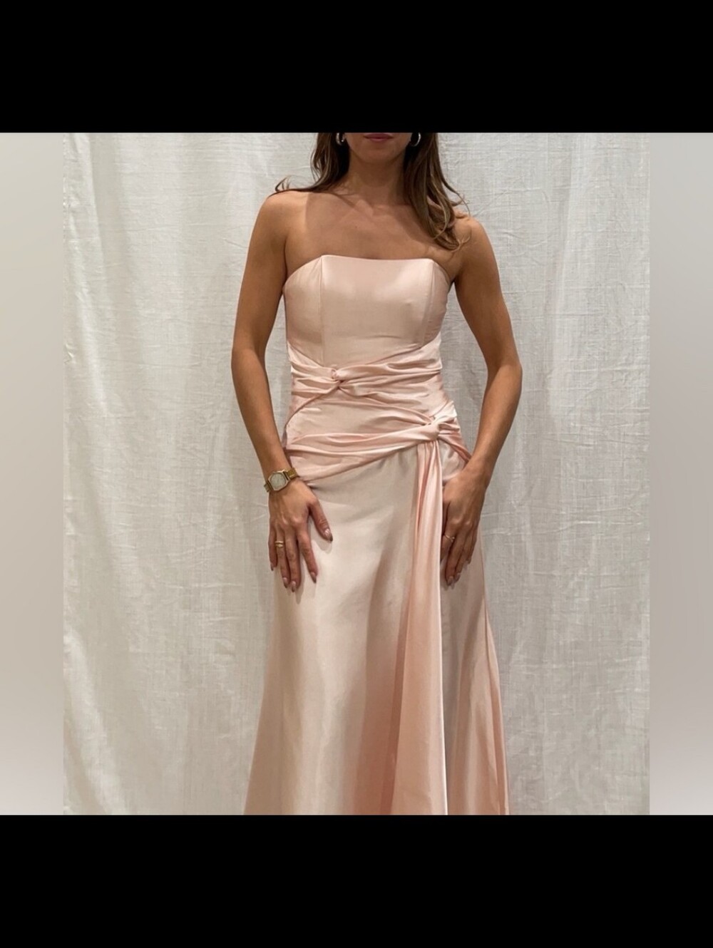Jessica McClintock Burgundy Strapless Slip Gown (See Images)